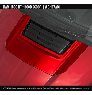 Hood Scoop with Insert for Dodge Ram 1500 DT 2019-2025