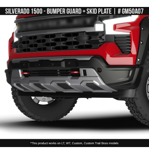 Chevrolet Silverado 1500 2022 2023+ Front Bumper Guard with Skid Plate LT WT Custom Custom Trail Boss