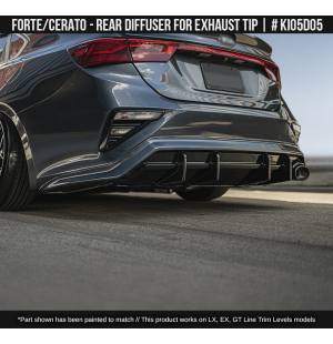 Kia Forte/Cerato 2019-2021 Rear Diffuser w/cutout for Exhaust Tip